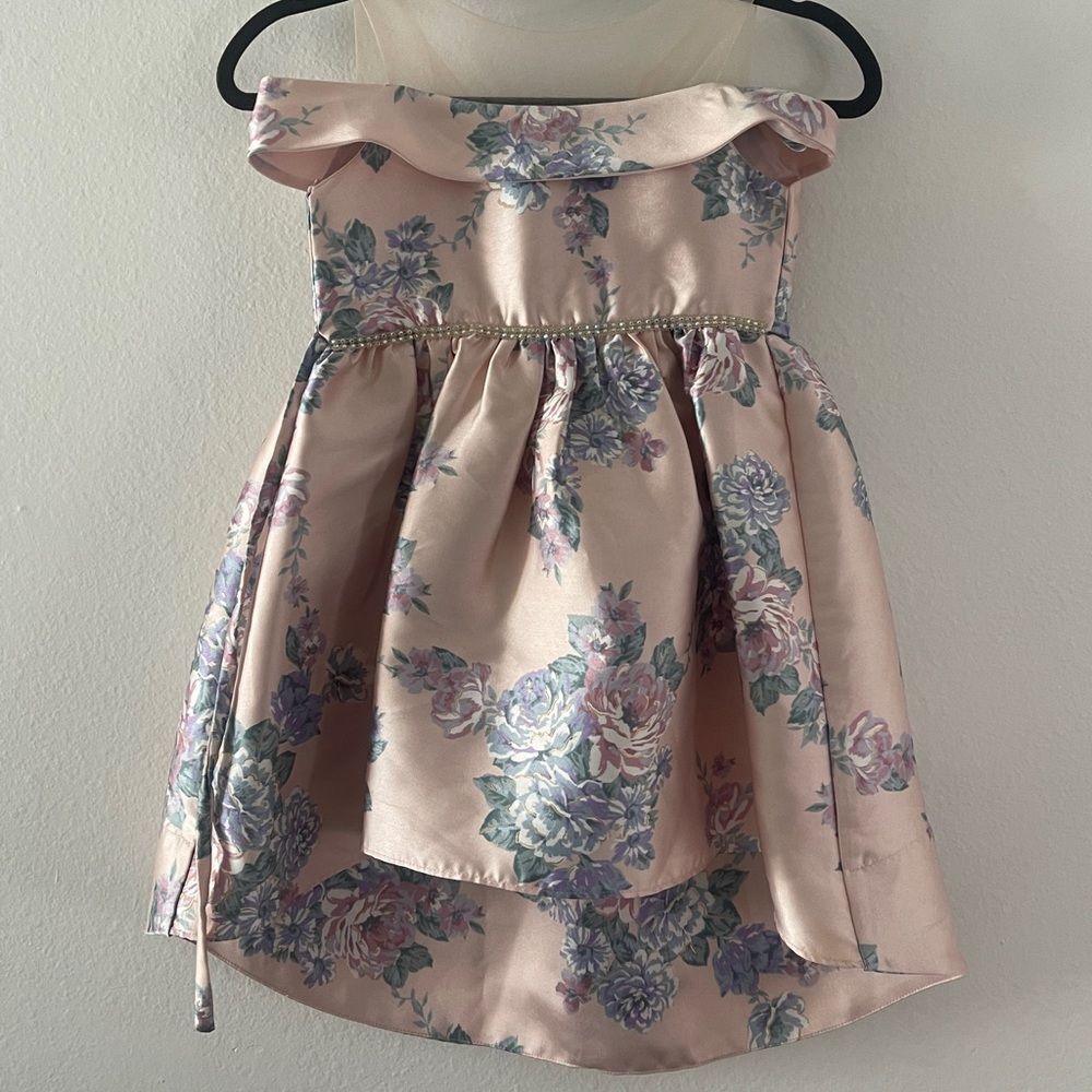 Sweetheart Rose Floral Pink KidsHigh low Dress